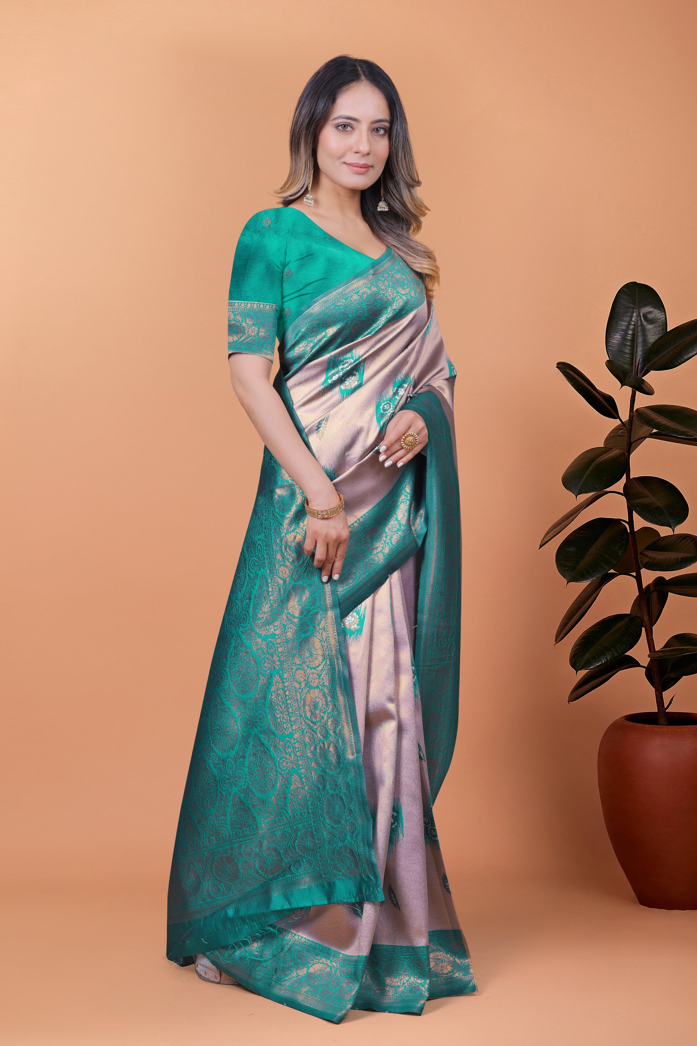 Banarasi Silk Saree with Zari Embellishment with 8 color option ✨💙💚